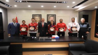 Başkan Örki milli sporcuları ağırladı