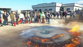 Belediye personellerine yangın eğitimi verildi