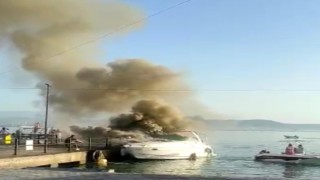 Bursada özel yat alev alev yandı