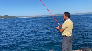 Çanakkalede olta balıkçıları balık azlığından dertli