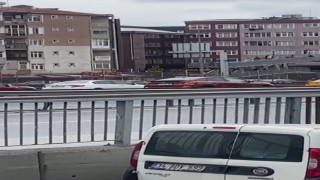 E5te geri geri giden araç trafiği tehlikeye attı