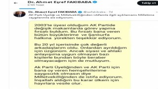 Fakıbaba partisinden ve milletvekilliğinden istifa etti