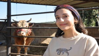 Genç kızın boğa sevgisi şaşırtıyor