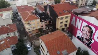 Kadıköyde patlama yaşanan binanın son hali havadan görüntülendi