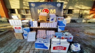 Kayseride kaçak tütün operasyonu: 250 bin dal makaron ele geçirildi