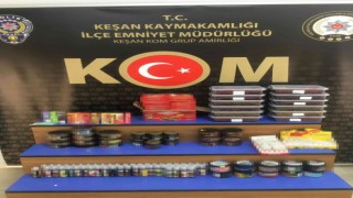 Keşanda çok sayıda kaçak elektronik sigara ve nargile tütünü ele geçirildi