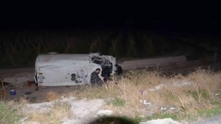 Konyada takla atan minibüsün sürücüsü yaralandı