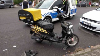 Motosiklet ile otomobil çarpıştı: 1 yaralı