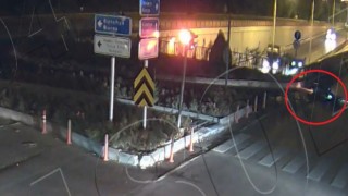 Motosikletin devrilme anı KGYS kamerasında