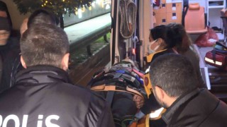 Motosikletten fırladı, 10 metreden aşağı yuvarlandı