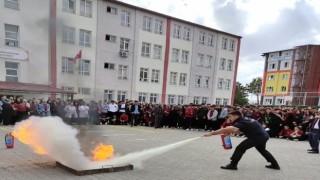 Öğrencilere yangın eğitimi