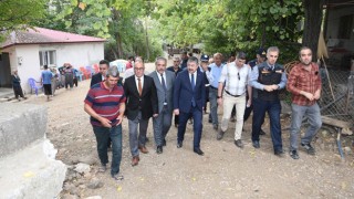 Osmaniye Valisi Erdinç Yılmaz, 5.1’lik depremle sarsılan Çerçioğlu Köyünde