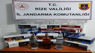 Rizede kaçak içki ve sigara operasyonu