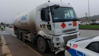 Samsunda LPG yüklü tanker otomobil ile çarpıştı: 1 yaralı