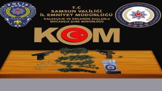Samsunda polis uyuşturucu ve silah ele geçirdi