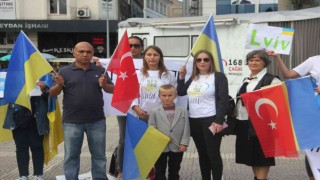 Samsundaki Ukraynalılar füze saldırısını protesto etti