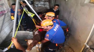 Su kuyusunda 2 gün mahsur kalan buzağıyı AFAD ekibi kurtardı
