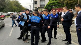 Sultangazide zabıtaya kürekli saldırı