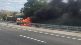 Tekirdağda alev alan araçta 1 kişi yanarak öldü, 1 kişi ise ağır yaralı