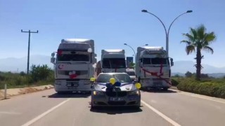 Tırcı kuzenlerden sünnet çocuğuna görkemli konvoy
