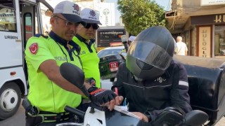 Trafiğe kapalı alanda motosiklet kullanan sürücülere cezai işlem uygulandı