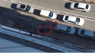 Trafikte gergin anlar