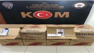 Tuncelide 160 bin kaçak makaron ele geçirildi