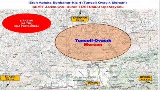 Tuncelide Eren Abluka Sonbahar-Kış-4 Şehit Jandarma Uzman Çavuş Burak Tortumlu operasyonu başlatıldı