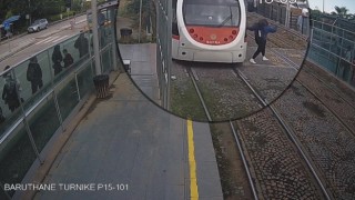 Vatmanın yaptığı ani fren genç kızın hayatını kurtardı