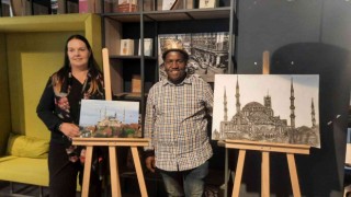 Yunus Emre Enstitüsünün Güney Afrikadaki iki öğrencisi İstanbulda sergi açtı