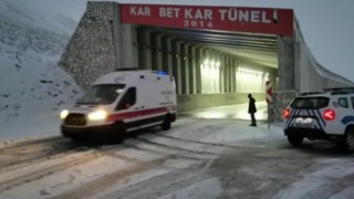 3 bin rakımlı Karabet Geçidinde kar yağışı