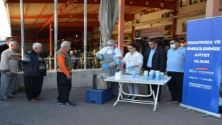 Alanya Hal esnafına sıcak çorba