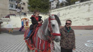 Anaokulu öğrencilerine hayvan sevgisini atlarla aşıladılar