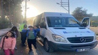 Aydında okul servisleri denetlendi, öğrenciler bilgilendirildi