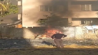 Bahçede çıkan yangın korkuttu