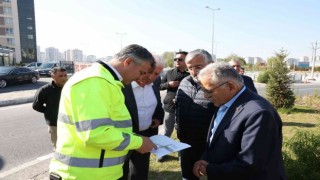Başkan Büyükkılıçtan raylı sistem hattı çalışmalarına yakın markaj