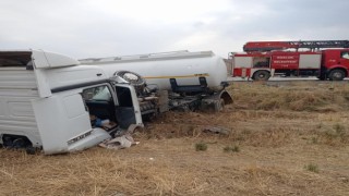 Batmanda akaryakıt tankeri şarampole yuvarlandı: 1 yaralı