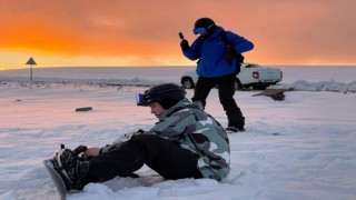 Bülbülan Yaylasında snowboard keyfi