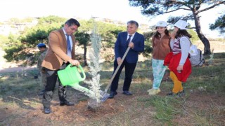 Burhaniyede Milli Ağaçlandırma Gününde fidanlar toprakla buluştu