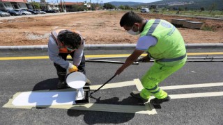 Büyükşehirden 8 Bin Km yol çizgi çalışması