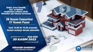 Canik Belediyesi tahsilat servisi hafta sonu açık olacak