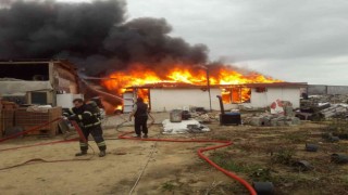 Çiftlik evi alev alev yandı