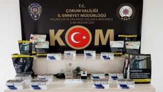 Çorumda kaçak sigara operasyonu