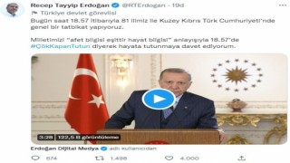 Cumhurbaşkanı Erdoğan: “Deprem tatbikatına ayıracağımız birkaç dakikayla ömrümüze ömür katacak bir deneyim kazanacağız”