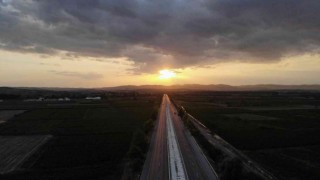 Dron ile çekilen gün batımı hayran bıraktı