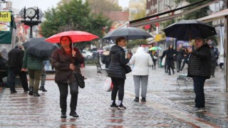 Edirnede haftalar sonra yağmur yağışı başladı