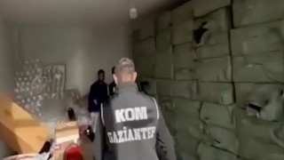 Gaziantepte bir depoya şok eden baskın