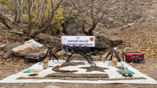 Hakkaride PKKya ait çok sayıda silah ve mühimmat ele geçirildi
