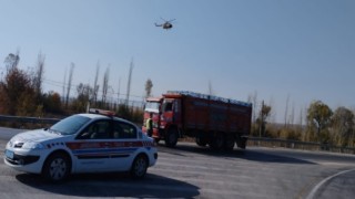 Jandarmanın helikopterle trafik denetimleri