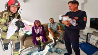 Kahraman itfaiyeci yangından kurtardığı Nehir bebekle buluştu